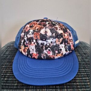K-Swiss Dog Collage Blue Trucker Hat | Size OS - BNWT